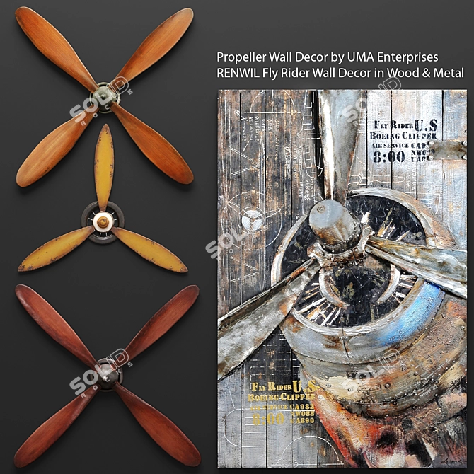 Title: Dynamic Duo: UMA Enterprises Propellers and RENWIL Art 3D model image 1