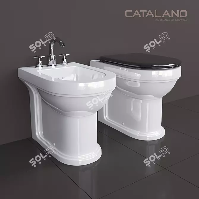 Elegant Canova Royal Bathroom Set 3D model image 1