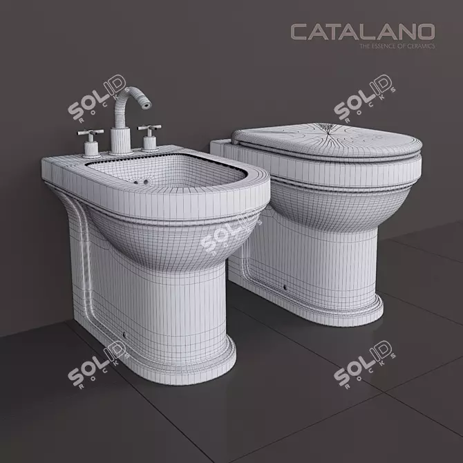 Elegant Canova Royal Bathroom Set 3D model image 2