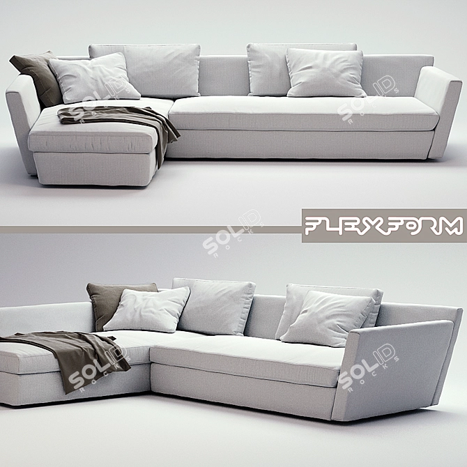 Adagio Corner Sofa: Designer Daniel Libeskind 3D model image 1