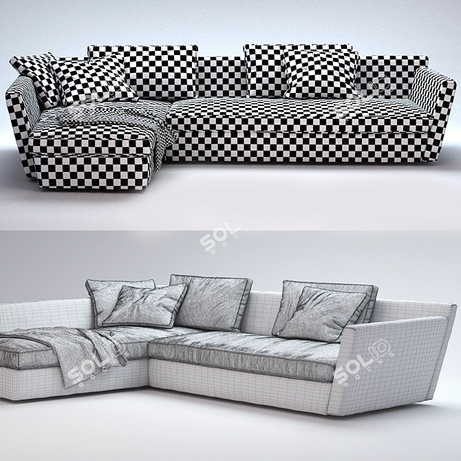 Adagio Corner Sofa: Designer Daniel Libeskind 3D model image 2