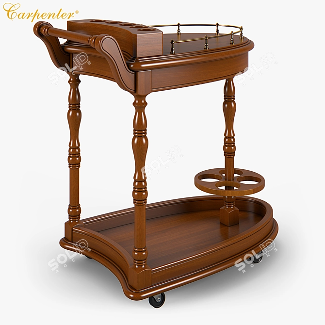 Carpenter Dining Cart - Efficient and Stylish 3D model image 1