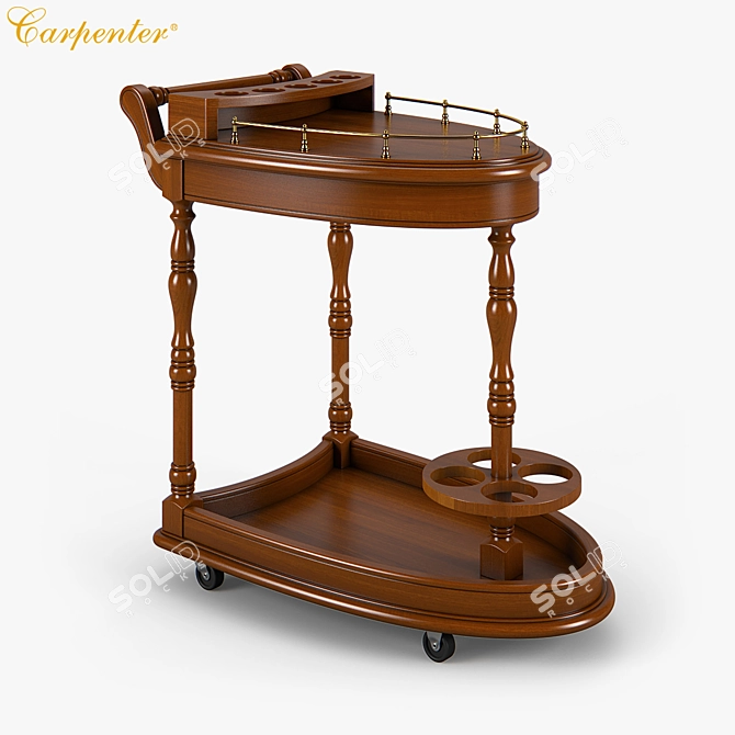 Carpenter Dining Cart - Efficient and Stylish 3D model image 2