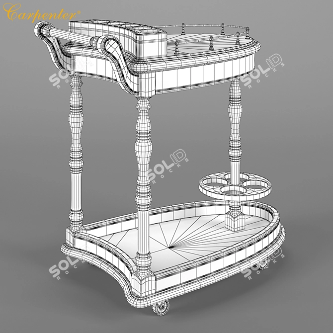 Carpenter Dining Cart - Efficient and Stylish 3D model image 3