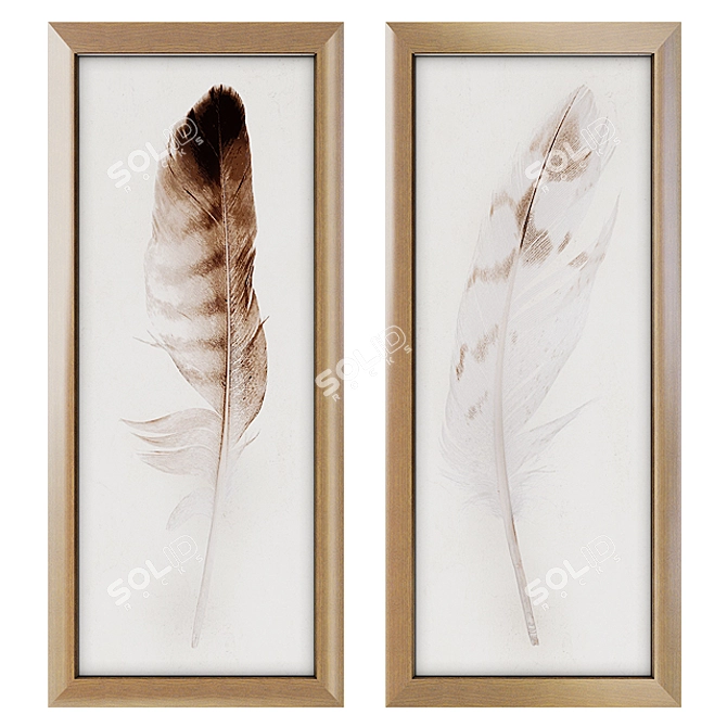 Feather Dream Framed Print 3D model image 1