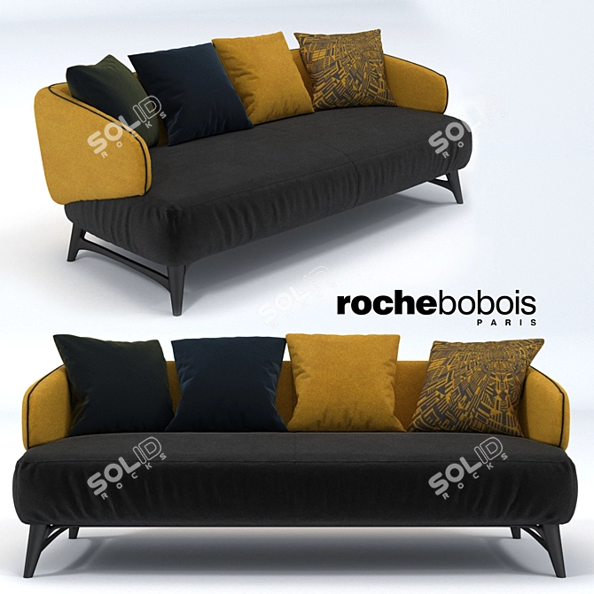 Elegant Aries 2.5-Seat Sofa 3D model image 1