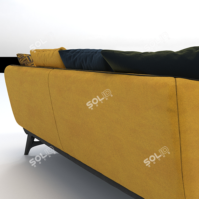 Elegant Aries 2.5-Seat Sofa 3D model image 2