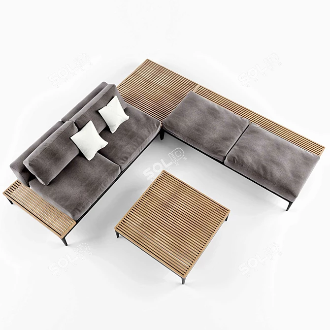 Gloster Grid: Modern Outdoor Sofa 3D model image 1