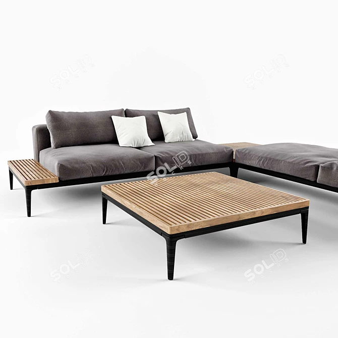 Gloster Grid: Modern Outdoor Sofa 3D model image 2