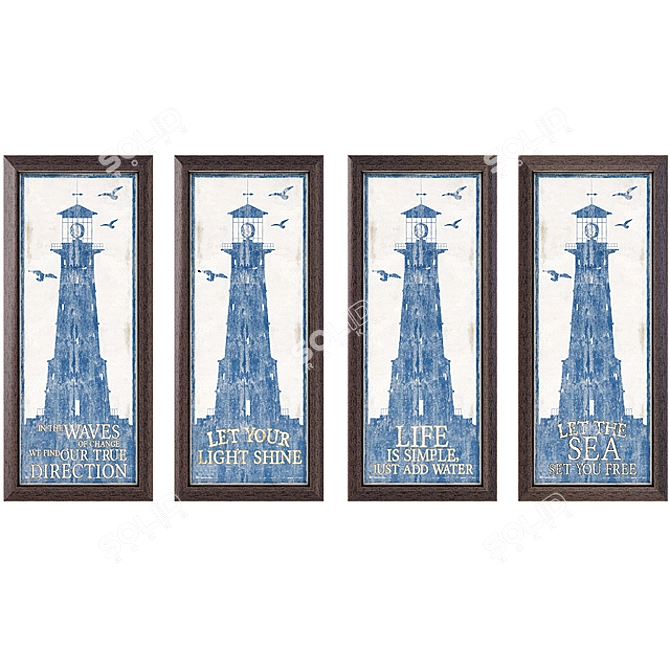 Coastal Illumination Lighthouse Art 3D model image 1