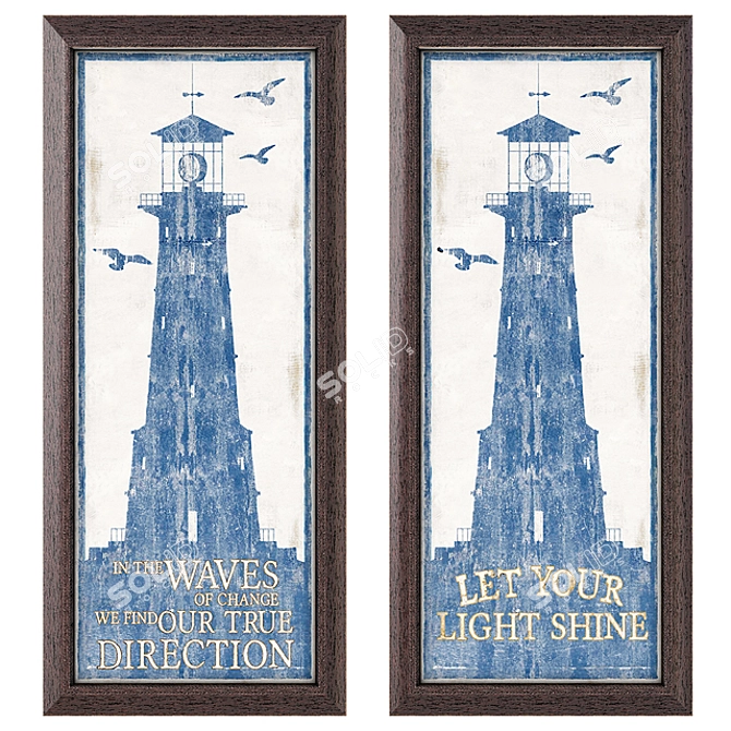 Coastal Illumination Lighthouse Art 3D model image 2