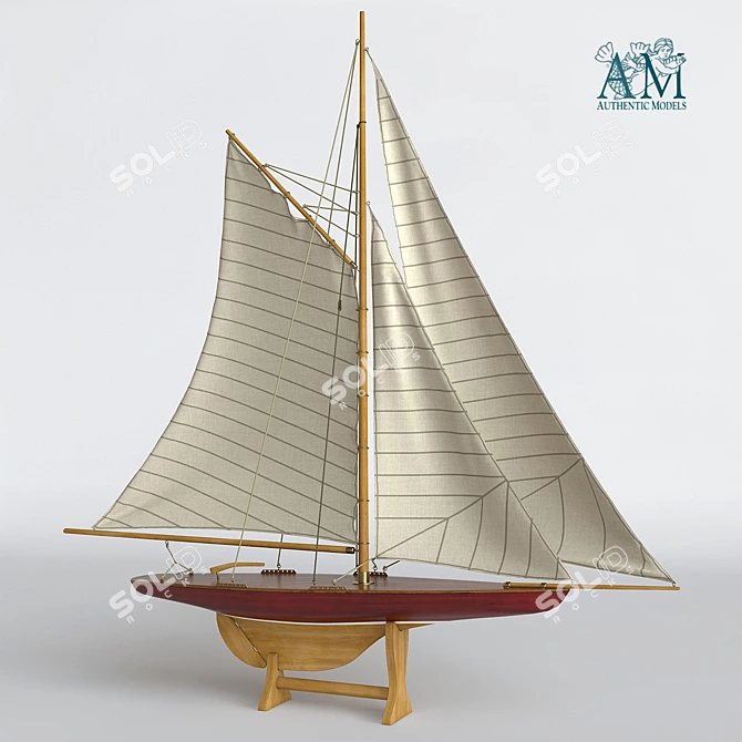 1895 Defender Sail Model Boat 3D model image 1