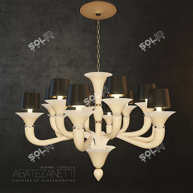 Ethereal Murano Glass Chandelier 3D model image 1