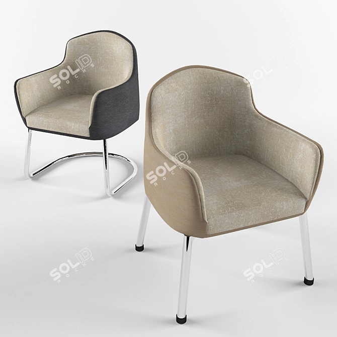 Title: Versatile Chairs with Varied Legs & Upholstery 3D model image 1