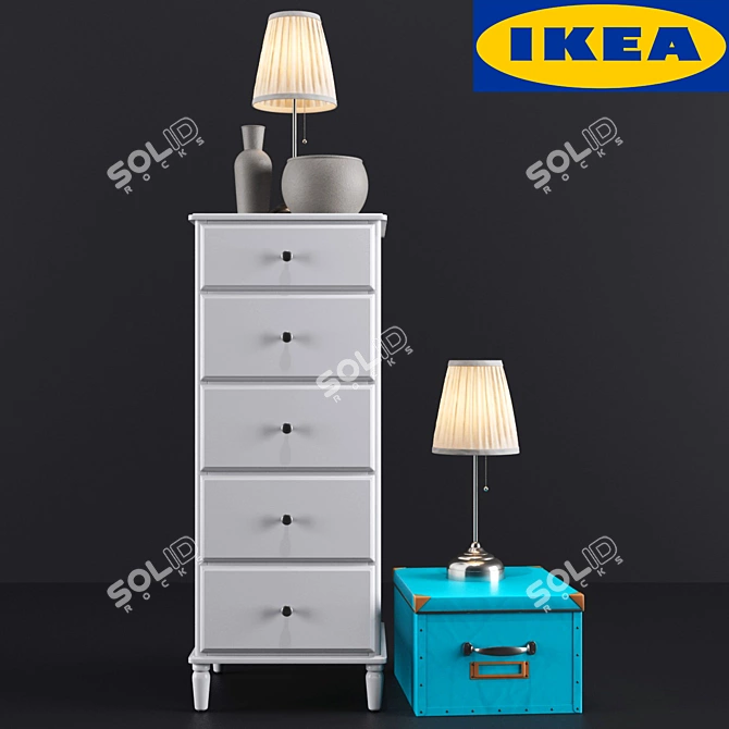 Elegant TYSSEDAL 5-Drawer Chest 3D model image 1