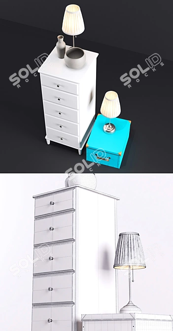 Elegant TYSSEDAL 5-Drawer Chest 3D model image 3