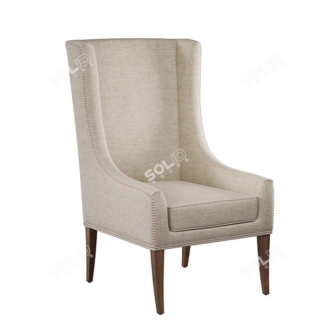 Classic Linen Accent Chair 3D model image 1