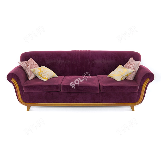 1930's Art Deco Style Sofa 3D model image 1