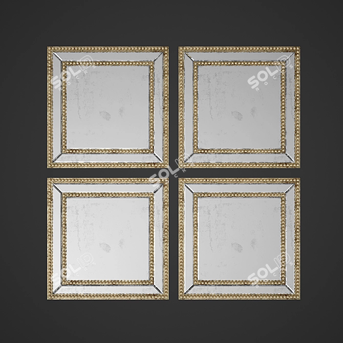 Elegant Francois Wall Mirror 3D model image 1