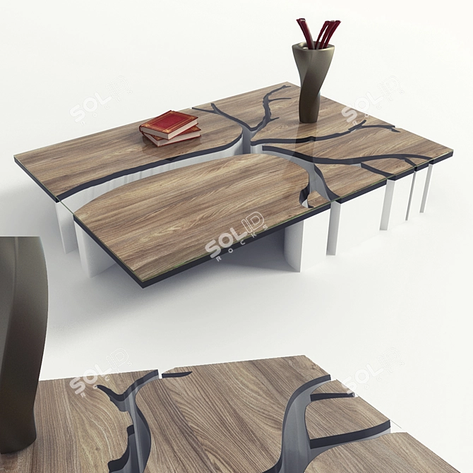 Wooden Tree Table 3D model image 1