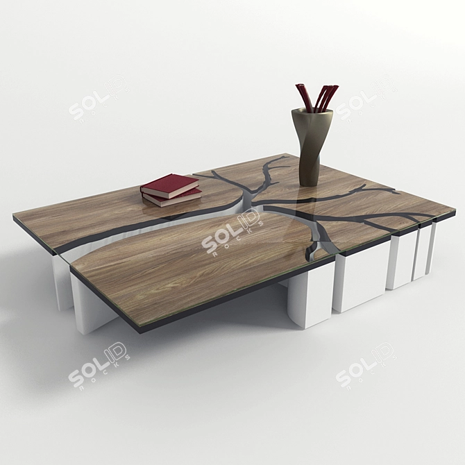 Wooden Tree Table 3D model image 2