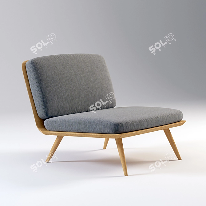 Sleek Spine Lounge Chair 3D model image 1