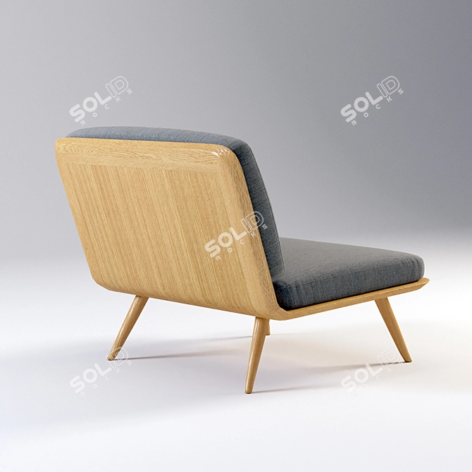 Sleek Spine Lounge Chair 3D model image 2