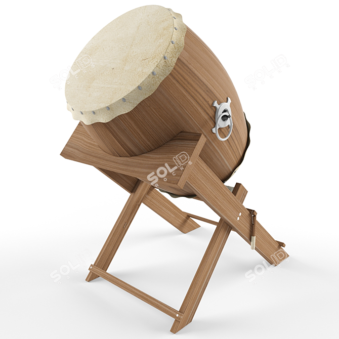 Traditional Taiko Drum 3D model image 1