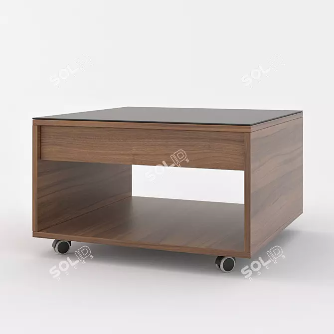 Santi Coffee Table by Zegen: Stylish Design with Glass Top 3D model image 1