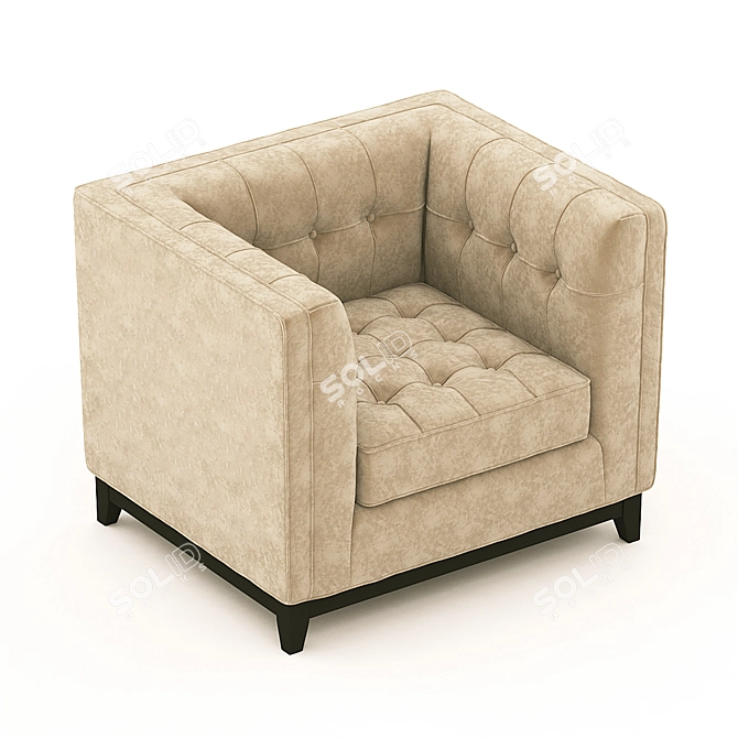 Elegant Eichholtz Aldgate Greige Velvet Chair 3D model image 2