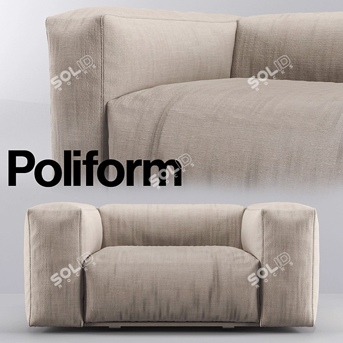 Poliform Bolton: Elegant and Comfortable Armchair 3D model image 1