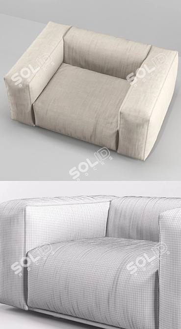 Poliform Bolton: Elegant and Comfortable Armchair 3D model image 2