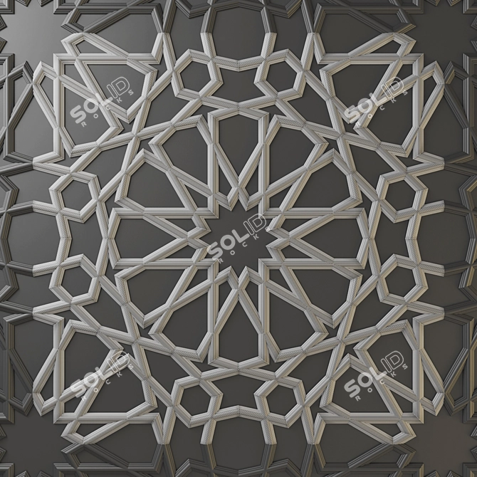 Arabic Ornamental Wall Panel 3D model image 3