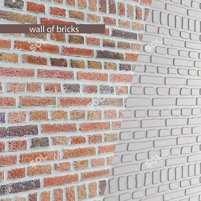 Tiled Brick Wall: Ideal for a Stunning Makeover 3D model image 1