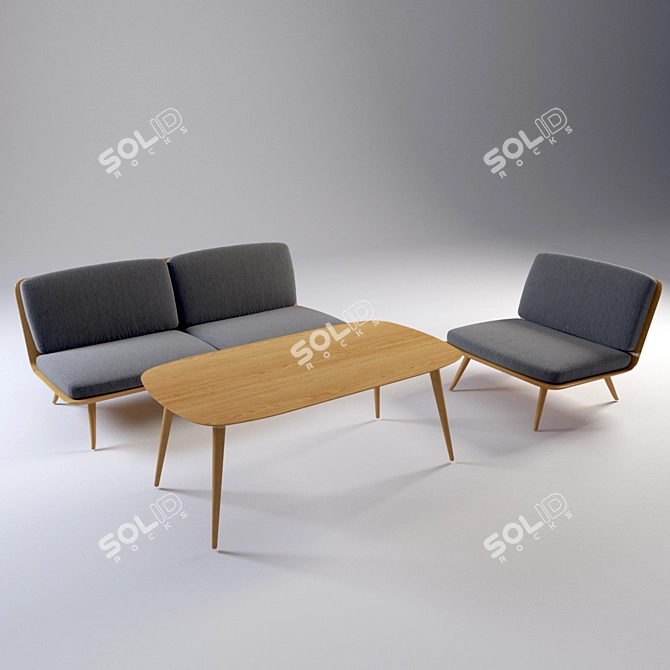 Fredericia Spine Lounge Chair 3D model image 2