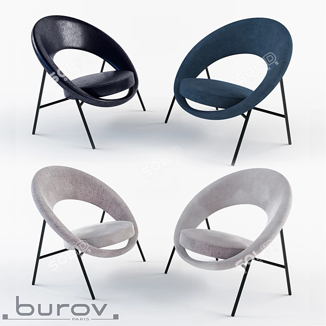 Saturne 44 Armchair by Burov - Stylish Comfort for Your Space 3D model image 2