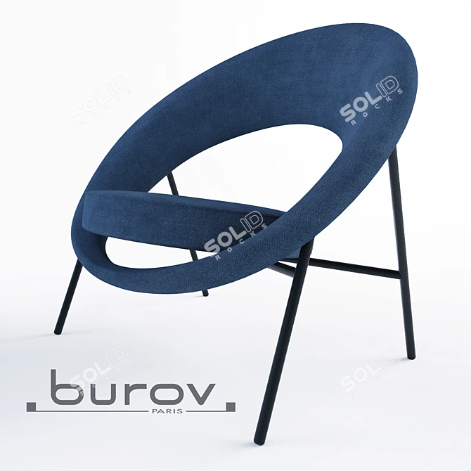 Saturne 44 Armchair by Burov - Stylish Comfort for Your Space 3D model image 3