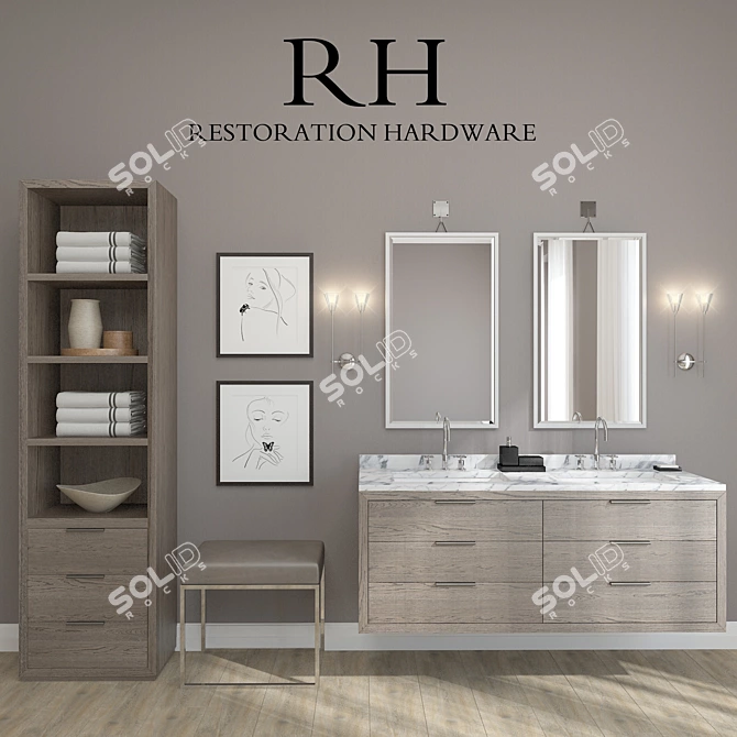 Modern Floating Vessel Sink 3D model image 1