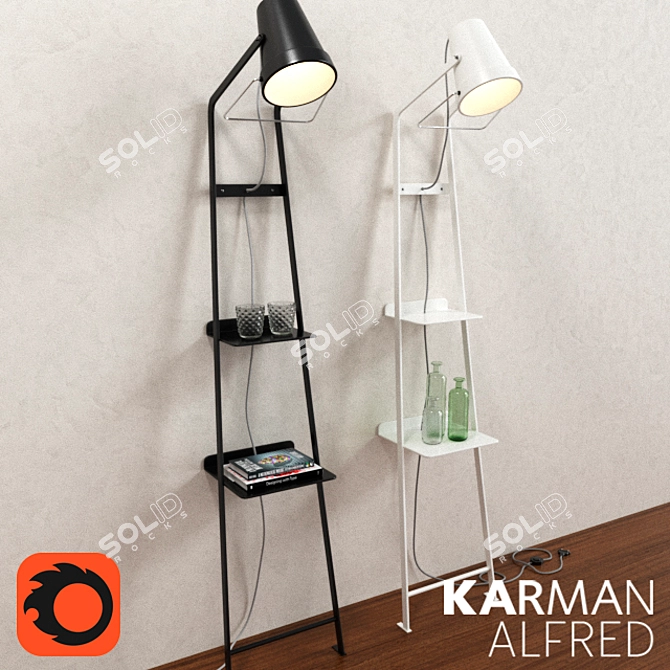 Modern Metal Floor Lamp: ALFRED by Karman 3D model image 1