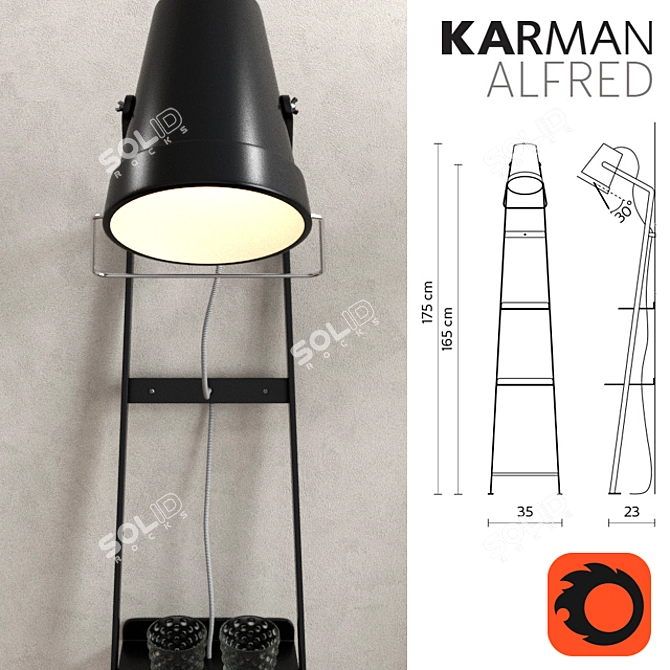 Modern Metal Floor Lamp: ALFRED by Karman 3D model image 2