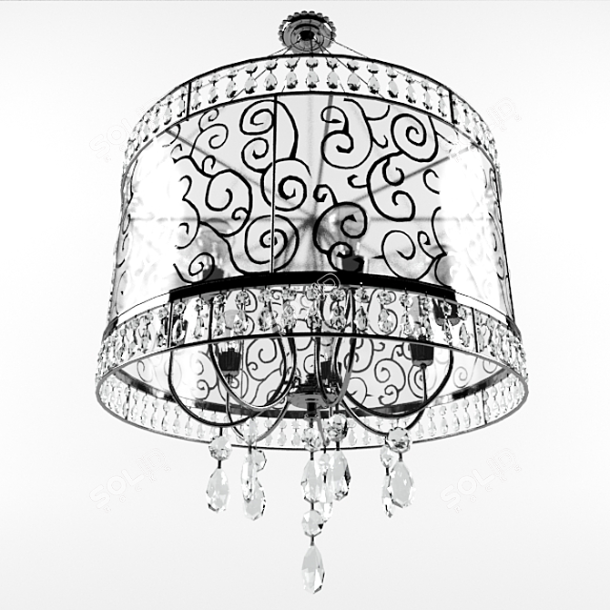 Elegant Chandelier Fixture 3D model image 1