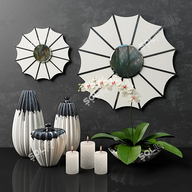 Elegant Duo of Decor items 3D model image 1