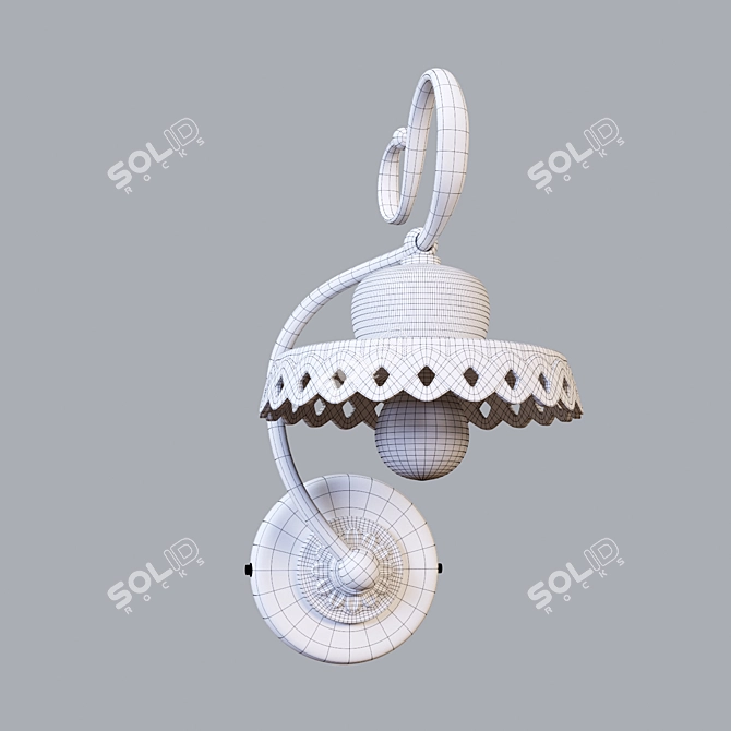 Ferroluce Perugia C700 Hand-Painted Ceramic Wall Sconce 3D model image 2