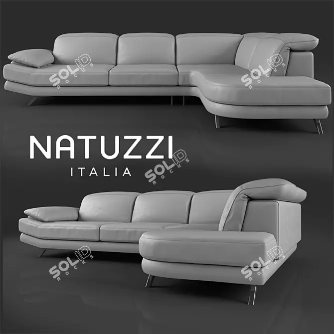 Natuzzi B936 Leather Sofa 3D model image 1