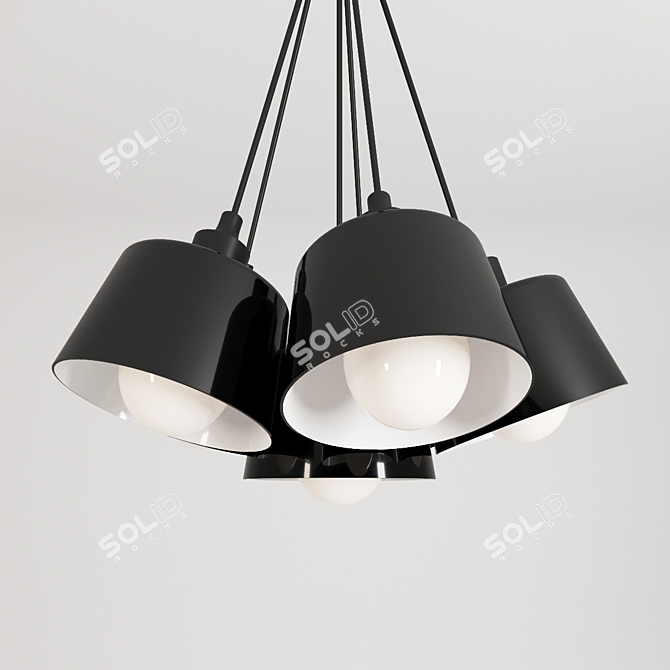 Black Metal Suspension Light, Favourite 1680-6P 3D model image 2