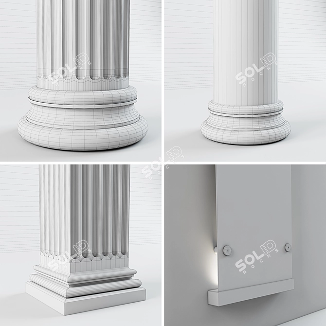 Set of 4 Elegant Columns 3D model image 3