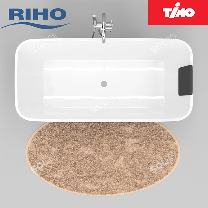 Ultimate Spa Experience: Riho Malaga Bath & Timo Saona Mixer 3D model image 2