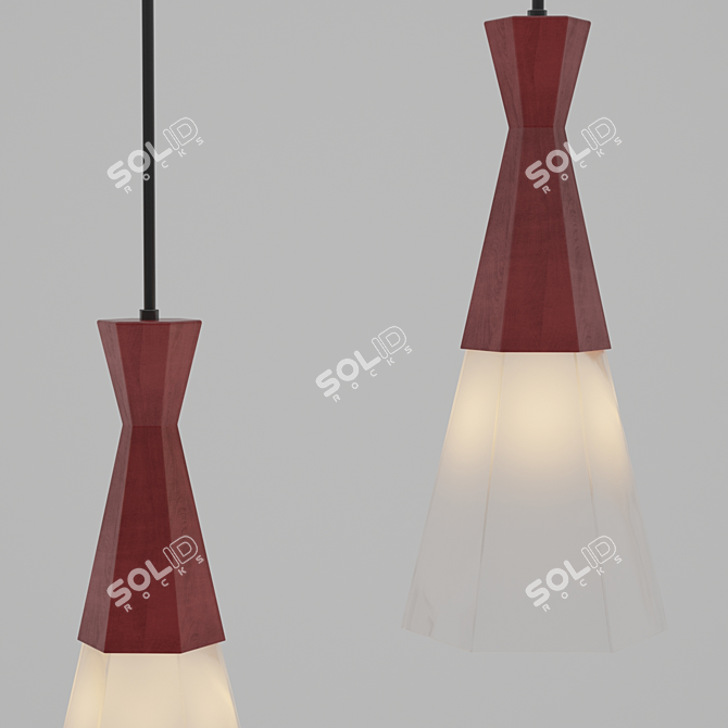 Elegant Metal Pendant Lamp 3D model image 1