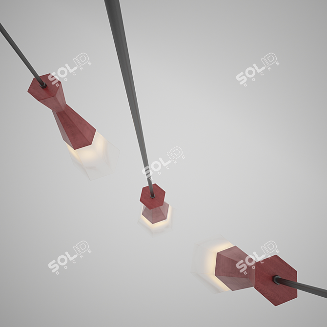 Elegant Metal Pendant Lamp 3D model image 2