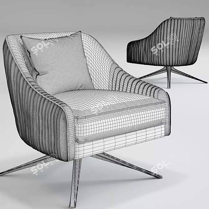 Roar Rabbit Swivel Chair: Sleek and Stylish 3D model image 2